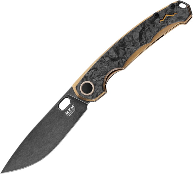 MKM Eclipse Bronze Folding Knife by Jesper Voxnaes 4.25in Closed 3.25in Black Stonewash CPM Magnacut SS Blade Bronze Titanium Handle Nylon Case MK - Mkm