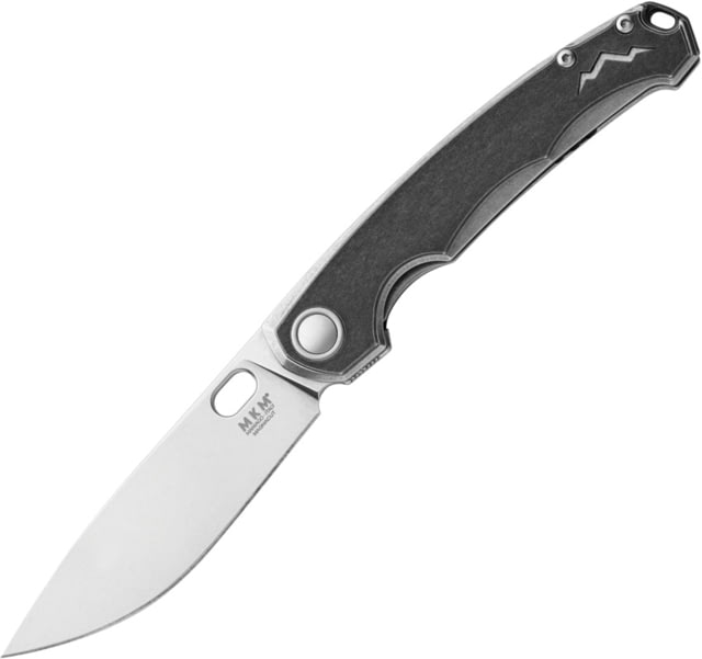 MKM Eclipse Gray Folding Knife by Jesper Voxnaes 4.25in Closed 3.25in Satin CPM Magnacut SS Blade Gray Titanium Handle Nylon Case MK EL-GYBK - Mkm