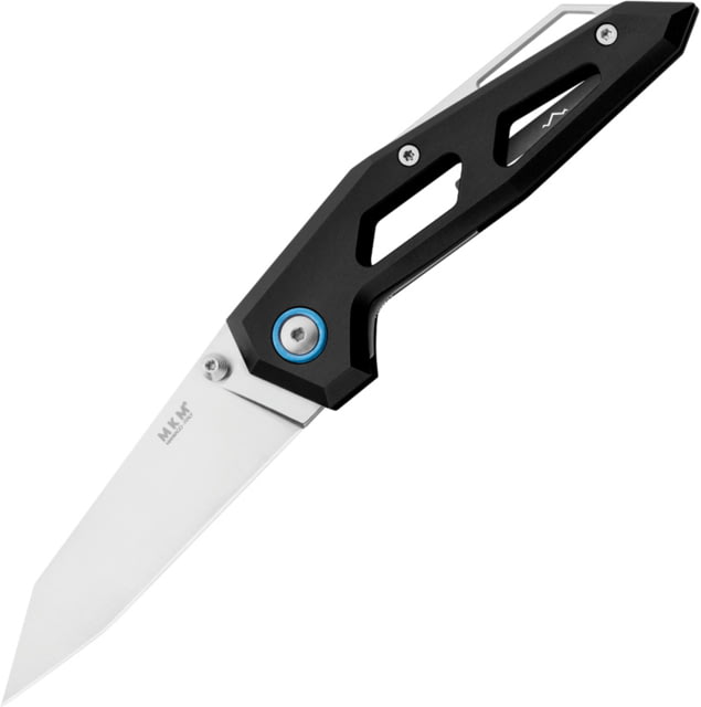 MKM Edge Black Folding Knife 4in Closed 3in Satin Elmax Steel Blade Black Aluminum Handle MK EGL-ABK - Mkm