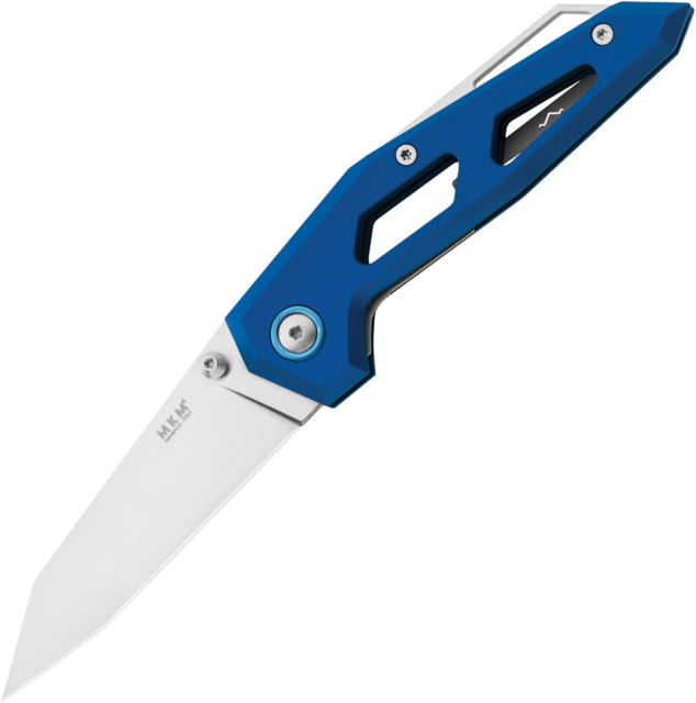 MKM Edge Blue Folding Knife 4in Closed 3in Satin Elmax Steel Blade Blue Aluminum Handle MK EGL-ABL - Mkm