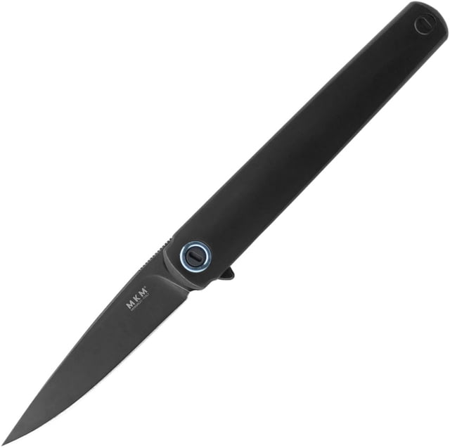 MKM Flame Framelock Drop Dark SW Folding Knife 2.88" black stonewash finish Bohler M390 stainless Black stonewash finish titanium handle MK FL01-TDSW - Mkm