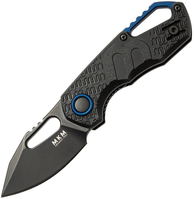 MKM Isonzo Linerlock Black Folding Knife 2.25" black coated Bohler N690 stainless clip poin Black FRN handle MK FX03-3PBK - Mkm