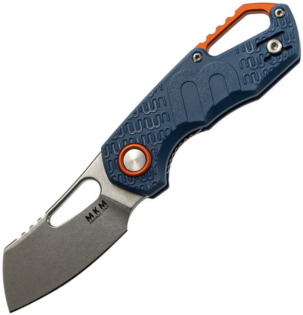 MKM Isonzo Linerlock Folding Knife 2.25" stonewash finish Bohler N690 stainless blade Blue FRN handle MK FX03-2PBL - Mkm