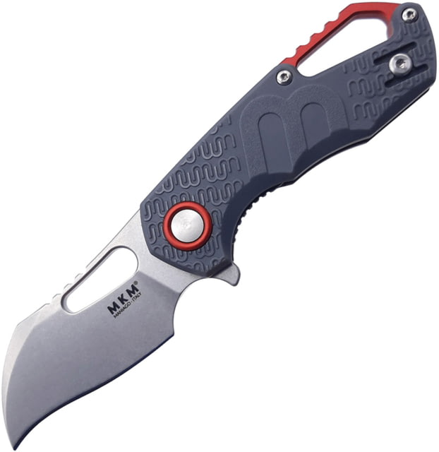 MKM Isonzo Linerlock Gray Folding Knife 2" stonewash finish Bohler N690 stainless hawkbill Gray FRN handle MK FX03-1PGY - Mkm