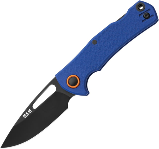 MKM LOV Lockback Folding Knife 4.38in Closed 2.75in Black Bohler N690 Stainless Drop Point Blade Blue FRN Handle MK LV-PBL - Mkm