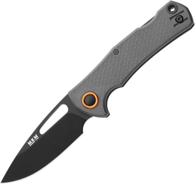 MKM LOV Lockback Folding Knife 4.38in Closed 2.75in Black Bohler N690 Stainless Drop Point Blade Gray FRN Handle MK LV-PGY - Mkm