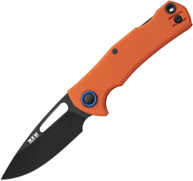MKM LOV Lockback Folding Knife 4.38in Closed 2.75in Black Bohler N690 Stainless Drop Point Blade Orange FRN Handle MK LV-POR - Mkm