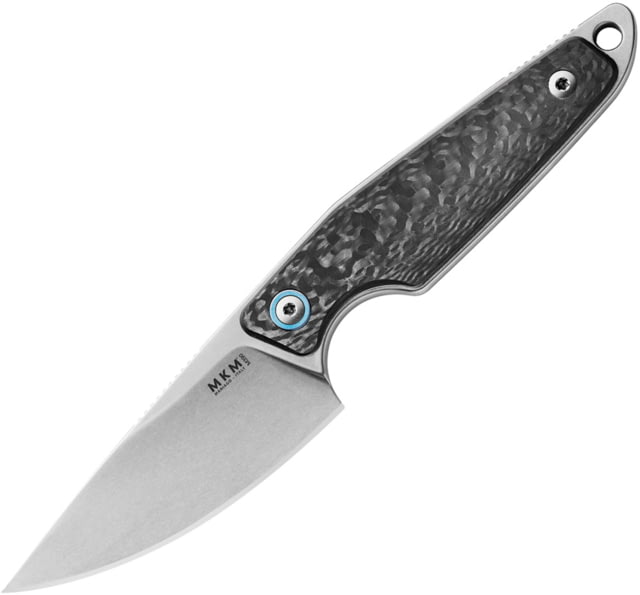 MKM Makro 1 Fixed Blade Knife 2.88in Bohler M390 Stonewash Drop Point Blade Carbon Fiber Handle - Mkm