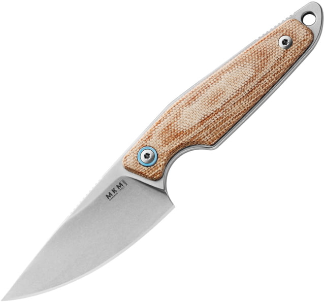 MKM Makro 1 Fixed Blade Knife 2.88in Bohler M390 Stonewash Drop Point Blade Natural Canvas Micarta Handle - Mkm