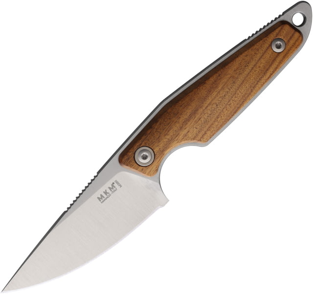 MKM Makro 1 Fixed Blade Knife by Jesper Voxnaes 2.88in Bohler M390 Satin Drop Point Blade Santos Wood Handle MK MA01-S - Mkm