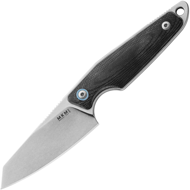 MKM Makro 2 Fixed Blade Knife 2.88in Bohler M390 Stonewash Sheepsfoot Blade Black G10 Handle - Mkm