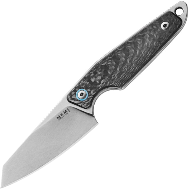 MKM Makro 2 Fixed Blade Knife 2.88in Bohler M390 Stonewash Sheepsfoot Blade Carbon Fiber Handle - Mkm
