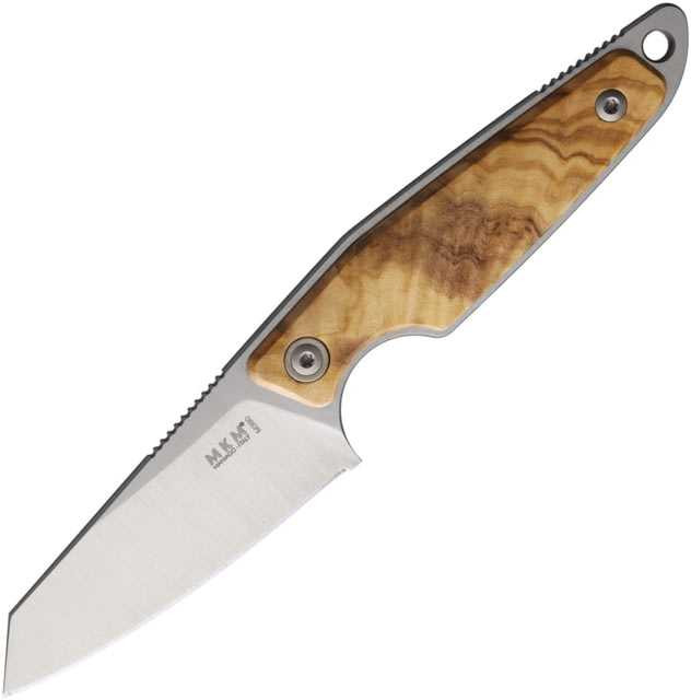MKM Makro 2 Fixed Blade Knife by Jesper Voxnaes 2.88in Bohler M390 Satin Sheepsfoot Blade Olive Wood Handle MK MA02-O - Mkm