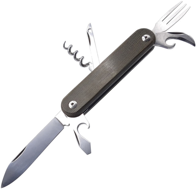 MKM Malga 6 Multipurpose Knife Folding Knife Bohler M390 stainless blade Green canvas micarta handle MK MP06-GC - Mkm