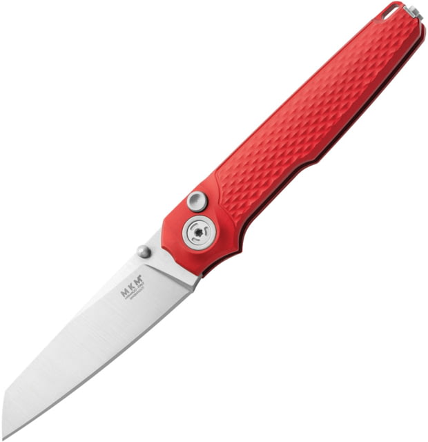 MKM Miura Button Lock Red Al Folding Knife - Mkm