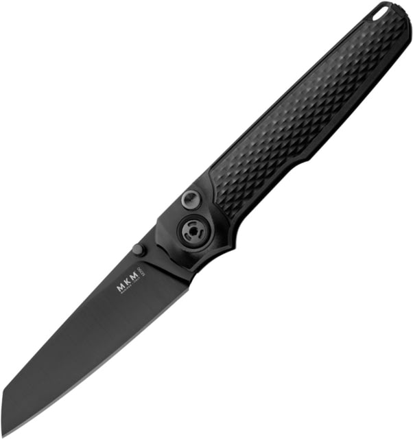 MKM Miura Ti Black Folding Knife 4in Closed 2.75in Black Stonewash Bohler M390 SS Blade Black Textured Titanium Handle Nylon Case MK MI-TDSW - Mkm