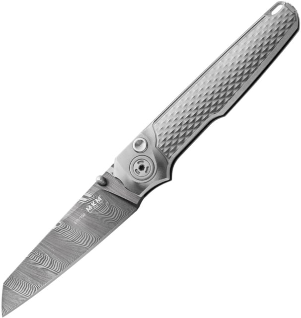 MKM Miura Ti/Dam Folding Knife 4in Closed 2.75in Damasteel Blade Gray Textured Titanium Handle MK MI-D - Mkm