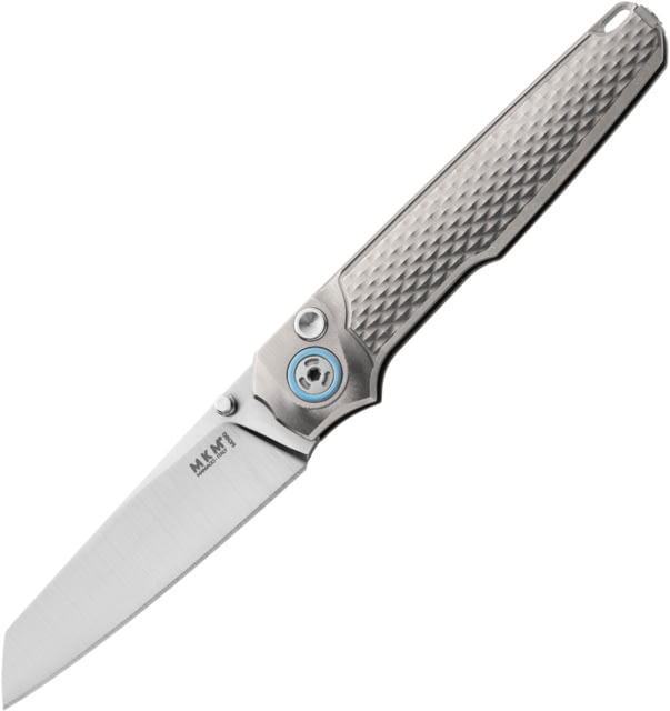 MKM Miura Ti Folding Knife 4in Closed 2.75in Satin Bohler M390 SS Blade Gray Textured Titanium Handle Nylon Case MK MI-T - Mkm