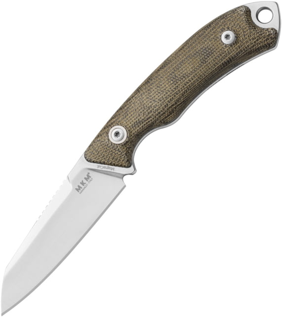 MKM Pocket Tango 2 Fixed Blade by David C. Andersen 6.75in Overall 2.91in Satin CPM MagnaCut Stainless Sheepsfoot Blade Green Canvas Micarta Handle MK - Mkm