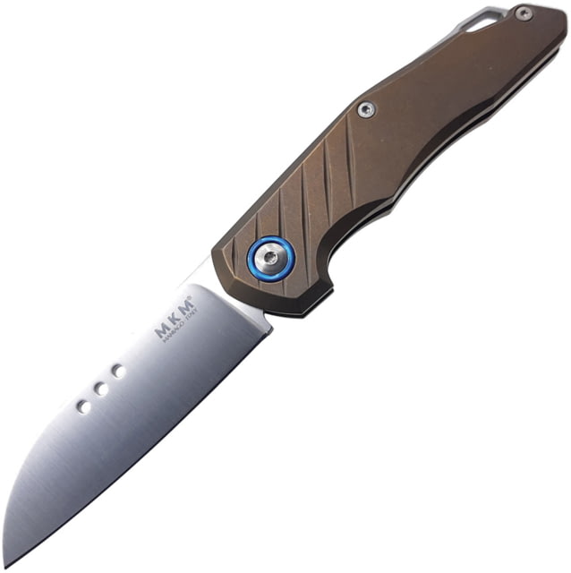 MKM Root Slip Joint Bronze Folding Knife 2.75" satin finish Bohler M390 stainless blade Bronze anodized titanium handle MK RT-TBR - Mkm