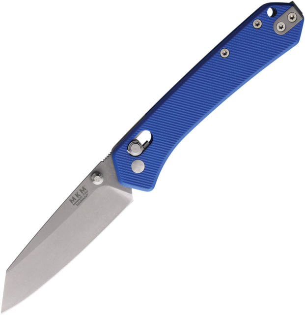 MKM Yipper Crossbar Lock Folding Knife by Ben Petersen 2.83in CPM MagnaCut Stonewashed Sheepsfoot Blade Blue G10 Handle MK YP-GBL - Mkm