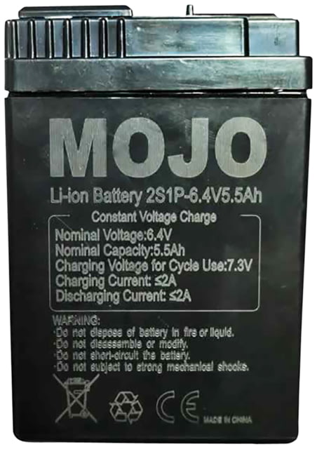 Mojo Mallard King 6V Li-Ion Battery 5.5 Ah Faster Re-Charge Constant Voltage Black