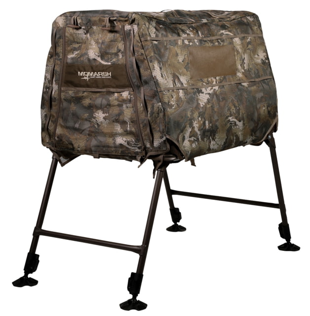 Higdon Outdoors MOmarsh Invisi-Lab Dog Blind Adjustable Legs 24in to 34in Height Mesh Bottom Optifade Timber