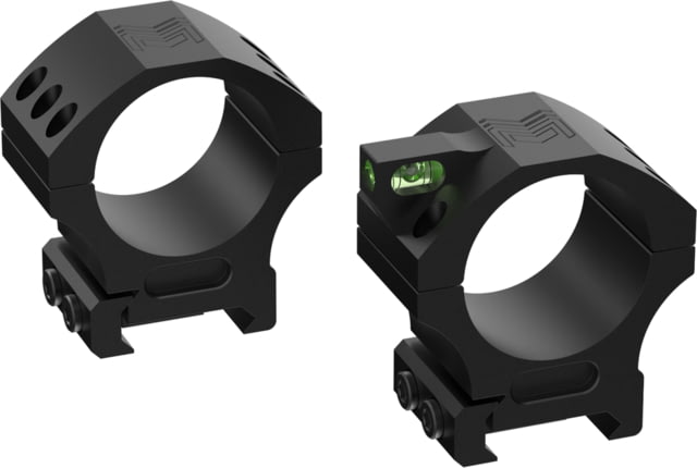 Monstrum 30mm Precision Picatinny V2 Scope Rings w/Level Bubble 1 in Black - Monstrum