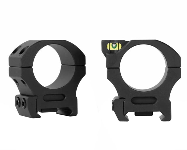 Monstrum Next Level 1in Diameter Riflescope Rings with Integrated Level Bubble and Anti-Recoil Lugs 0.8in Center Height Pair Black - Monstrum