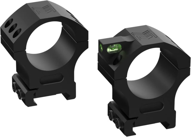 Monstrum Next Level 34mm Diameter Riflescope Rings with Integrated Level Bubble and Anti-Recoil Lugs 1.2in Center Height Pair Black - Monstrum