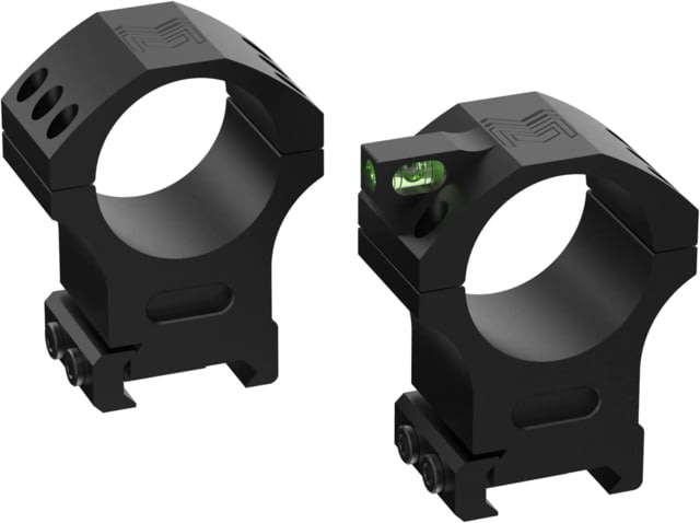 Monstrum Next Level 34mm Diameter Riflescope Rings with Integrated Level Bubble and Anti-Recoil Lugs 1.4in Center Height Pair Black - Monstrum