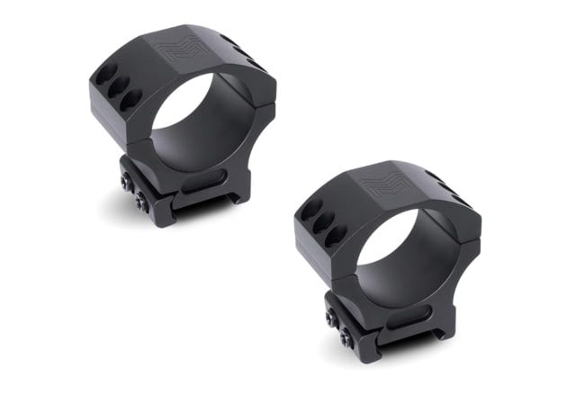 Monstrum Precision V2 Scope Rings with Weaver Anti-Recoil Lugs 30mm Diameter 1in Height Pair Black - Monstrum