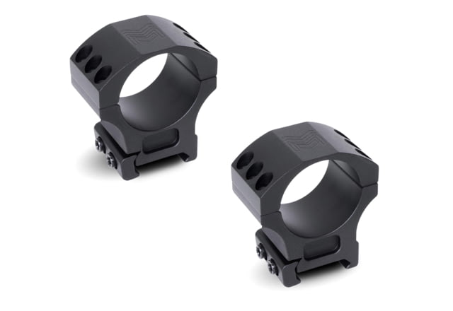 Monstrum Precision V2 Scope Rings with Weaver Anti-Recoil Lugs 30mm Diameter 1.2in Height Pair Black - Monstrum