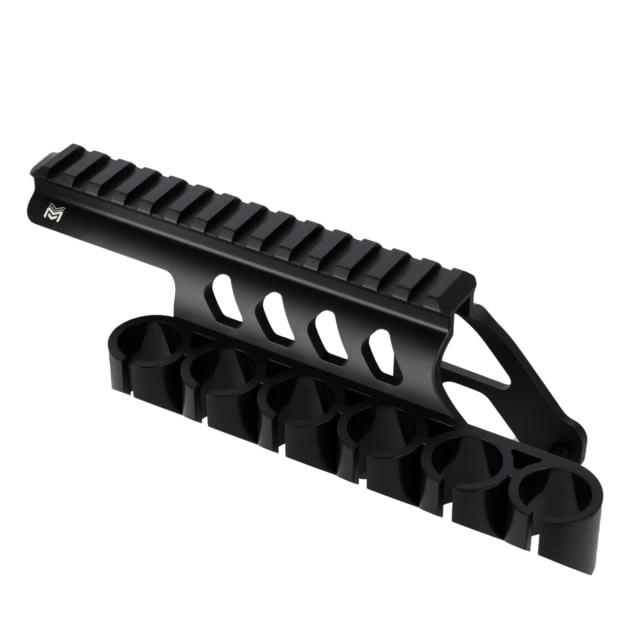 Monstrum Side Saddle Shotgun Shell V2 Holder 12 Gauge Compatible with Remington 870/TAC-14/1100 Series Shotguns Black - Monstrum