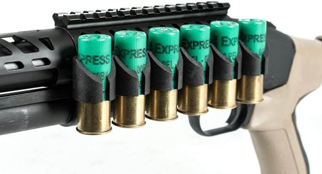 Monstrum Side Mounted 12 Gauge Shell Holder Picatinny Rail Mount for Mossberg 500/590/Shockwave Series Shotguns Black - Monstrum