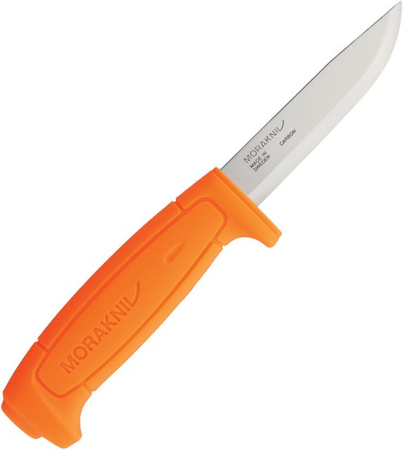 Mora Basic 511 Fixed Blade Orange Fixed Blade Knife 3.5in Carbon Steel Standard Edge Orange Polypropylene Handle