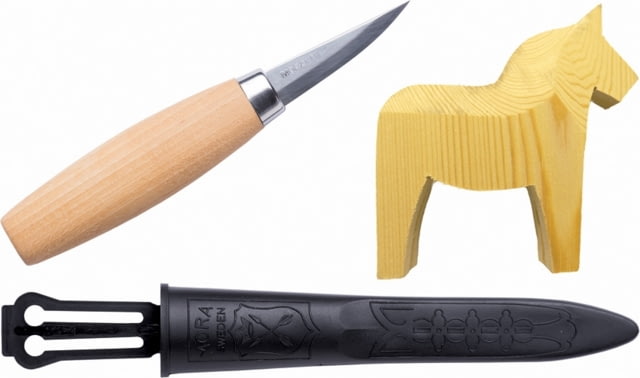 Morakniv Dalahorse Woodcarving Kit Knife No 120 6.75in Overall Wood Carving Knife With 2.25in Laminate Vg-2 SS Blade And Birch Wood - Morakniv