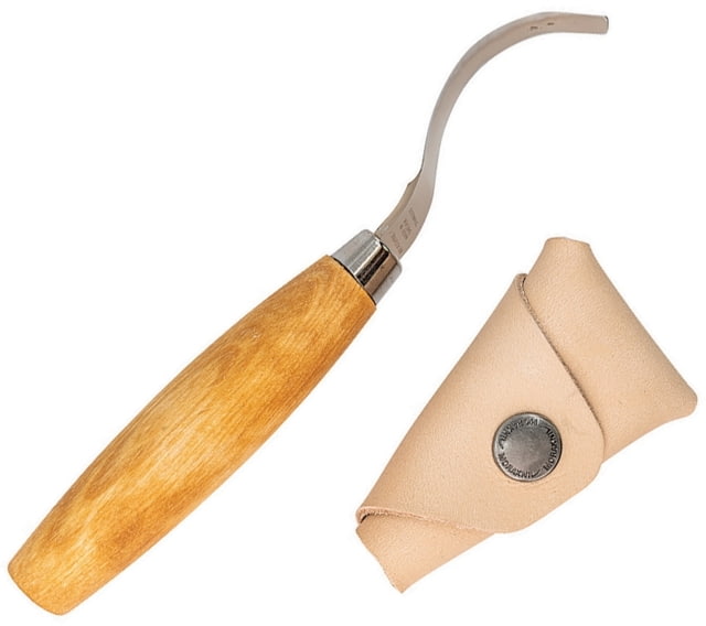 Morakniv Hook Knife 163 Double Edge Knife 7.13in Overall 2.75in SS Blade Birch Wood Handle Double Edge Open Curve Blade For Push And Pull Carving