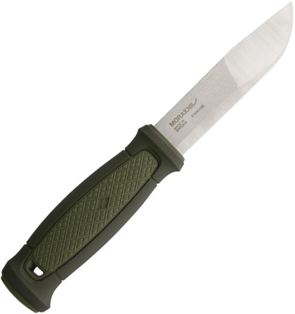 Mora Kansbol Multi-Mount Sheath Fixed Blade Knife 4.25in Stainless Steel Standard Edge Satin OD Green TPR Handle - Morakniv