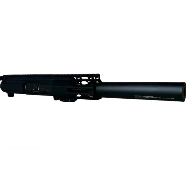 Moriarti DEMO Moriarti OpticsPlanet Exclusive Pistol Upper Receiver AR-9mm 4.5inStraight 1-10 Twist 1/2x36 4in Diamond Cut MLOK Slim Profile Black - $269.99 at Optics Planet