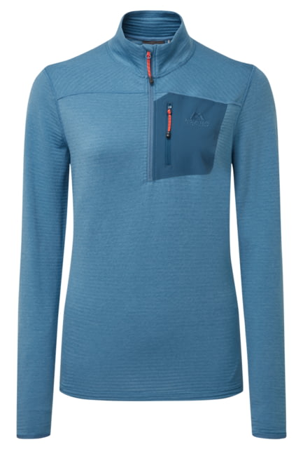 Mountain Equipment Lumiko Zip Tee - Women's Stellar/Majolica L Stellar/Majolica-L