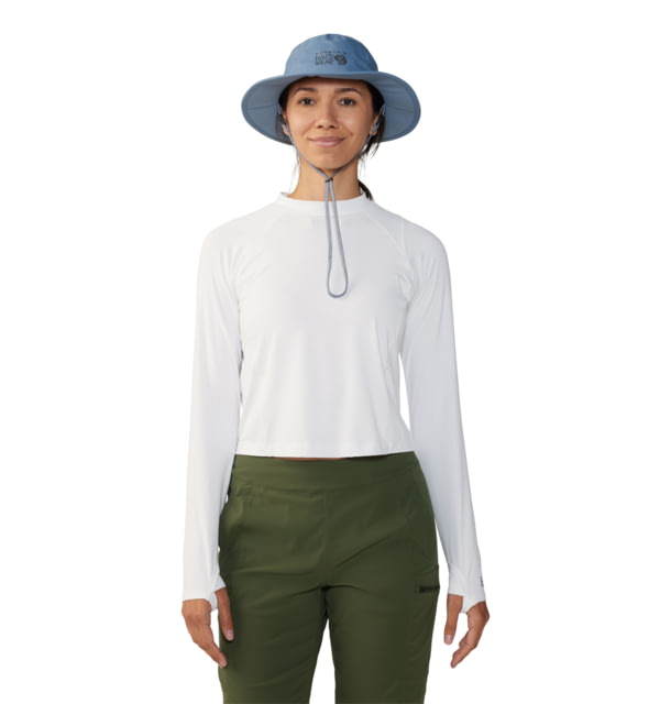 Mountain Hardwear Crater Lake Long Sleeve Crop - Women's Fogbank M