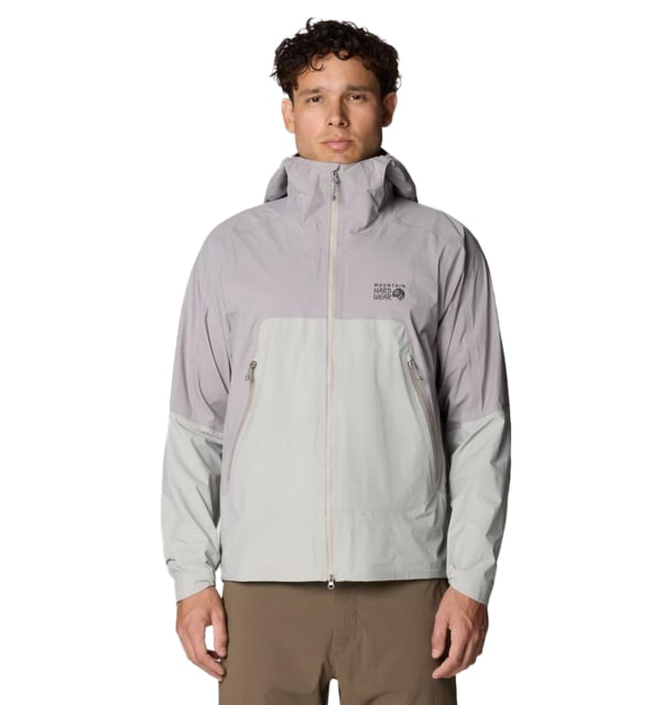 Mountain Hardwear Mountain Hardwear Cloud Cipher Hooded Jacket - Men's Half Moon Grey Approaching Storm L - $310.00 at Optics Planet