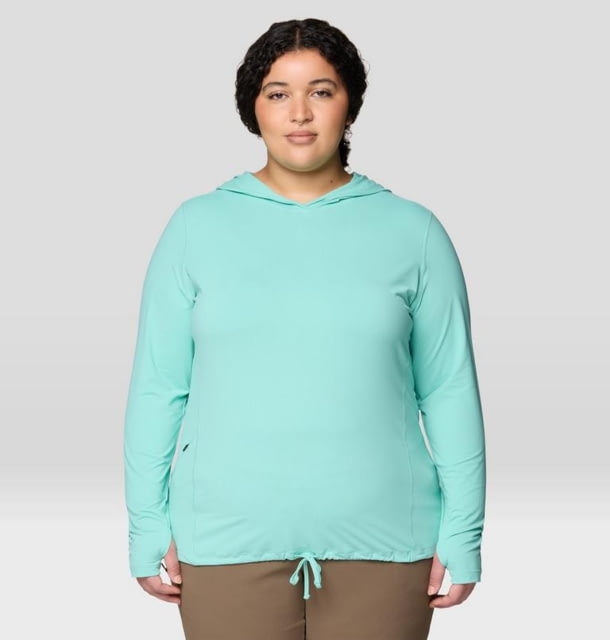 Mountain Hardwear Mountain Hardwear Crater Lake LS Hoody - Women's Extended Icy Teal 2X - $63.99 at Optics Planet