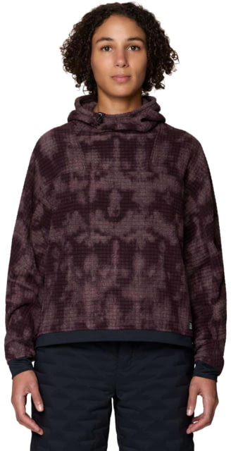 Mountain Hardwear Mountain Hardwear Summit Grid Big Grid Hoody - Women's Deep Mulberry Shadowdye Print M - $135.00 at Optics Planet