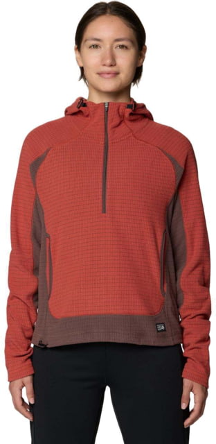 Mountain Hardwear Mountain Hardwear Summit Grid Half Zip Hoody - Women's Mars Red Carob XS - $119.00 at Optics Planet
