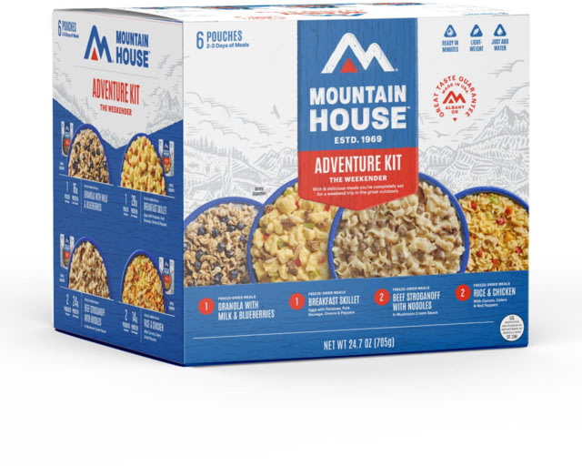 Mountain House Mountain House Adventure Weekender Kit Can 6 Pouches 12 Total/Kit - $68.99 at Optics Planet