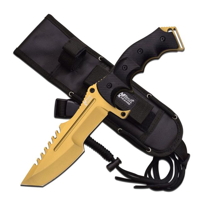 Mtech Fixed Blade 11in Stainless Steel Blade Black G10 Handle - Mtech