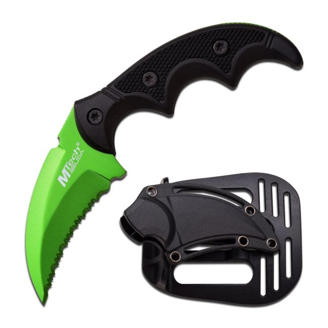 Mtech Fixed Blade 5in Stainless Steel Blade Matte Aluminum Handle - Mtech