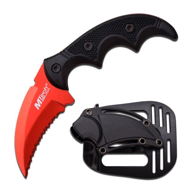 Mtech Fixed Blade 5in Stainless Steel Blade Matte Aluminum Handle - Mtech